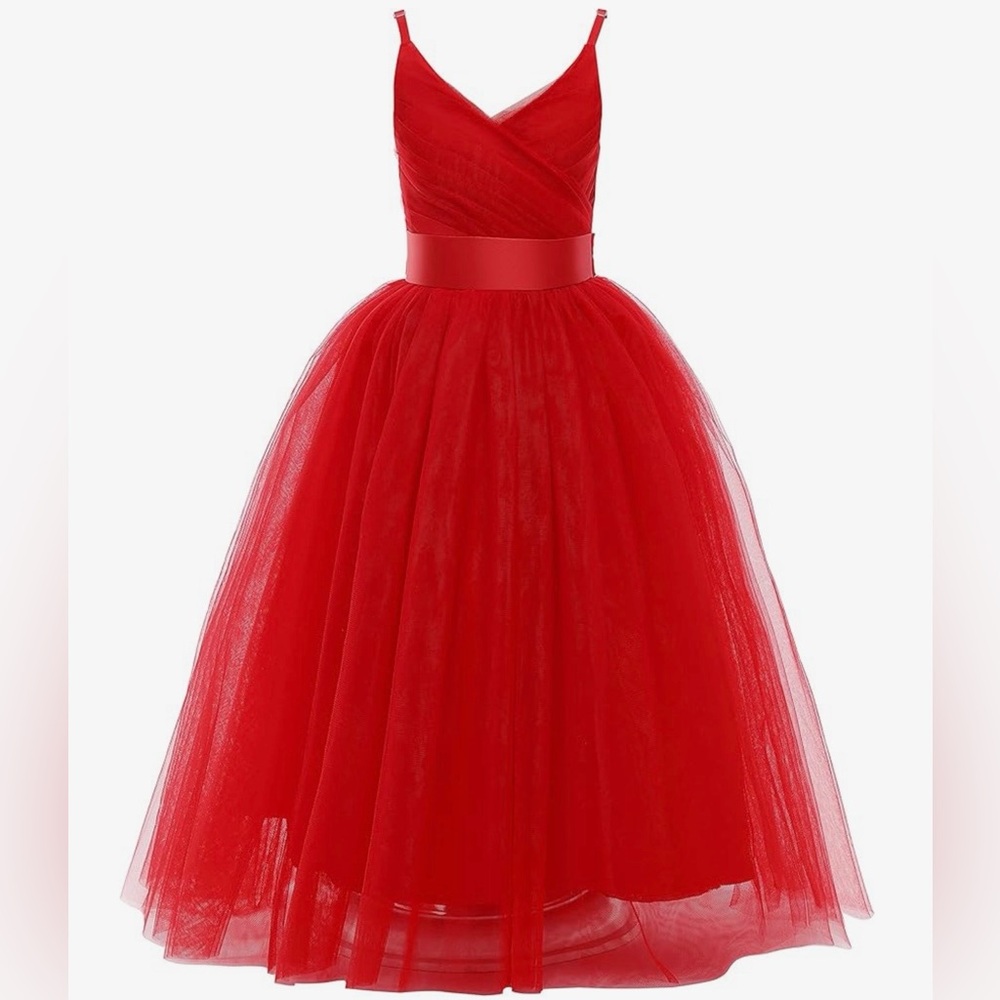 Elegant Red Kids Dress